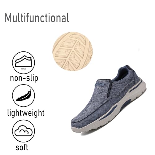 Mens Canvas Loafers Comfortable Soft Walking Shoes Lightweight Non-Slip Driving Shoes Daily Casual Flat Shoes4