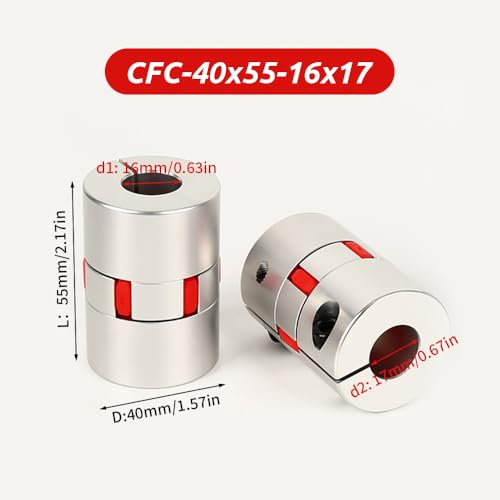 Acoplamiento de eje flexible 16mm a 17mm conector de motor para impresora 3D 2