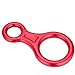 HUONIU 35KN Figure 8 Descender Rappel Ring for Rock Climbing and Rescue Gear (Blue) (Red)