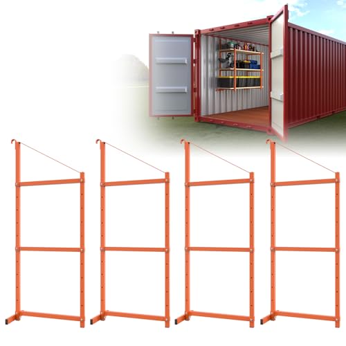 Shipping Container Shelving Bracket Adjustable (4 Pack Orange)