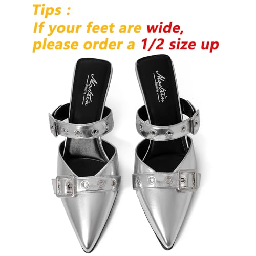 Image of Mostrin Kitten Heels for Women Pointed Closed Toe Heels Vintage Stiletto Dressy Pumps Shoes for Office Work Party