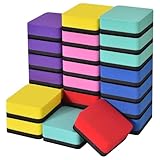 Dyshri Dry Erase Erasers, 24 Pack Magnetic Whiteboard Erasers for Kids and Students, Mini Dry Erase Board Erasers for Classroom Home, and Office (Square, 6 Color)