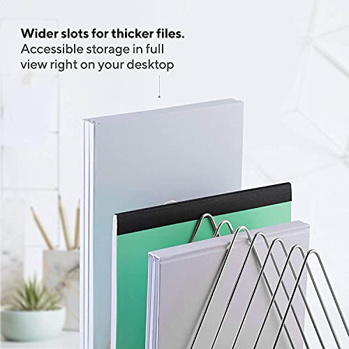 Image of Zepdos Magazine and Newspaper Stand for Table, Office Desk Book Organizer, File Stand (Pack of 1)