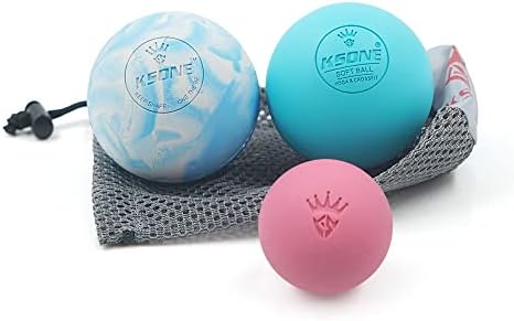 KSONE Lacrosse Massage Ball Set - Muscle Massage Roller- Deep Tissue Balls -Hard and Soft Massage Ball with Mini Ball