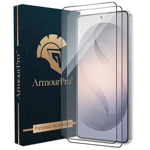 Image of ArmourPro Tempered Glass for Samsung Galaxy S26 Ultra - 9H Anti Scratch Screen Protector, Edge to Edge Coverage, HD Clarity, Smooth Touch, Case Friendly | Black, Pack of 2
