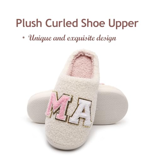 Women House Slippers,Mens Fuzzy Slippers,Casual Slip-on Home Shoes Outdoor Indoor Warm Soft Plush Anti Slip Bedroom Shoes2