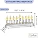 Aviv Judaica Contemporary Electric Hanukkah Menorah Stainless Steel Hanukkiah with Flickering Bulbs Horizontal Electronic Minorah for Chanukah Flameless Candles or Hanukkah Lights Decorations