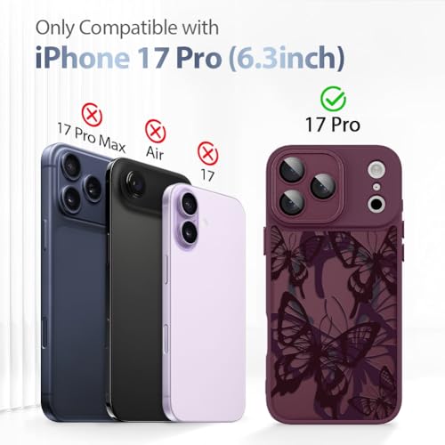 Coque iPhone 17 Pro MagSafe Papillon Rouge Antichoc en TPU - 6