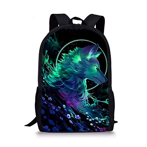 Xinind Boy Backpack With Cool Wolf Printing School Book Bag for Teen Great