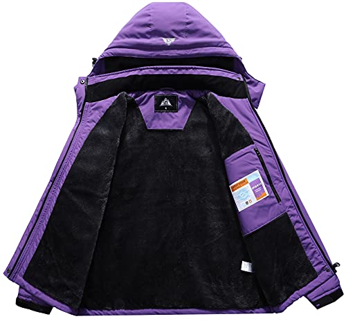 Image of MOERDENG Women's Waterproof Ski Jacket Warm Winter Coat Outdoor Windbreaker Hiking Snowboarding Jacket