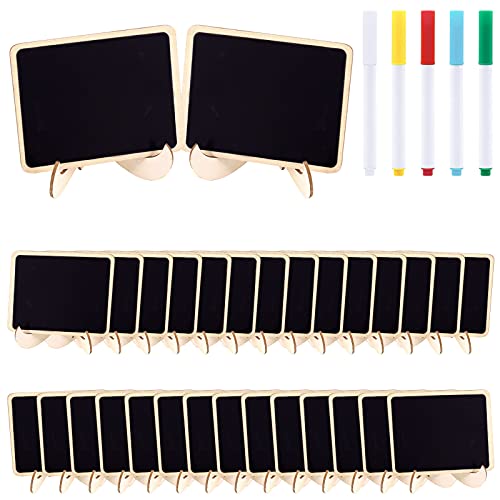 Swpeet 30Pcs Mini Chalkboards Signs With Liquid Chalk Markers And Easel Stand, Rectangle Message Board Signs For Weddings Place Cards, Birthday Parties, Table Numbers And Event Decorations #TOP21