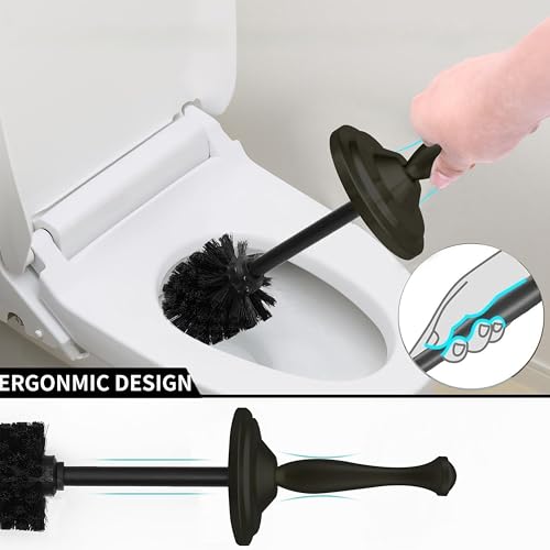 Image of Matte BlackToilet Bowl Brush with Holder, Durable Bathroom Cleaning Tool, Modern Design for Easy Toilet Maintenance, Bathroom Cleaner Brush for Efficient Cleaning and Hygiene