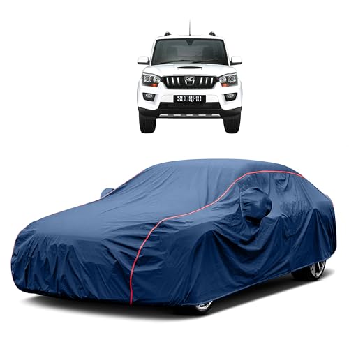 Image of Heavy-Duty Car Cover for Compatible with Mahindra Scorpio (2002 to 2025 All Models) Deluxe Car Protection Cover ? Waterproof & UV-Resistant All-Season Exterior Protection