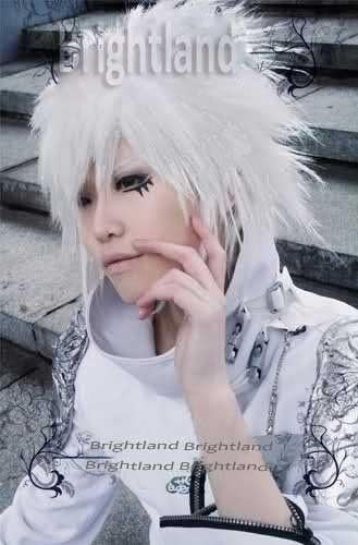 Playcosland Cosplay HitmanReborn Byakuran Short Layer Silver Wig [Misc.]