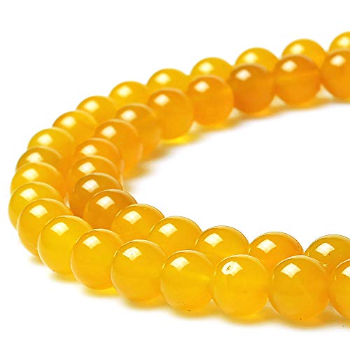 Mjdcb 7A Round Natural Yellow Agate Beads Stone Loose Beads For Necklace Bracelet Charms Jewelry Making 15" (4Mm) #TOP2