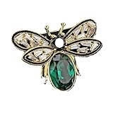 Colorful Rhinestone Crystal Bee Brooch Vintage Bee Pearl Lapel Pin Fashion Shell Pearl Insect Animal Pin Jewelry Gift for Women-2