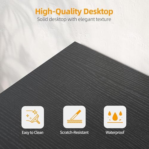 Variante de BEXEVUE escritorio gaming en L 100x70 cm negro con regleta