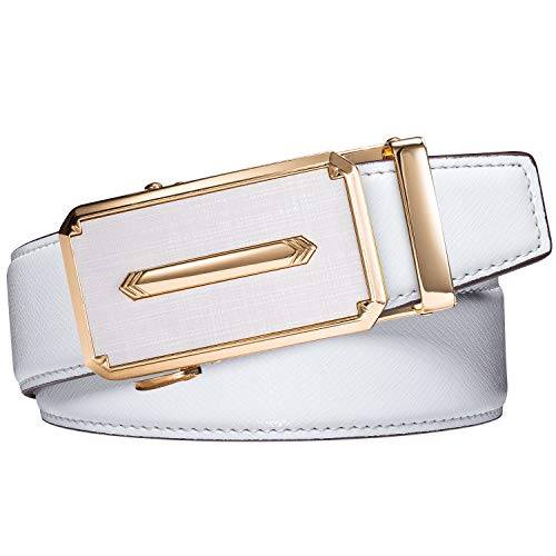 Image of Dubulle Designer Men's Belts, Ratchet Leather Sliding Buckle Dress Belt