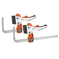 JORGENSEN 2er-Set Schnellspannzwingen, Hebelzwingen für Führungsschienen, mit Verriegelungsmechanismus, Spannkraft bis 181 kg, Spannweite 168 mm