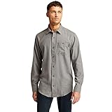 Timberland PRO Men's Woodfort Mid-Weight Flannel Work Shirt, Charcoal Heather, M
