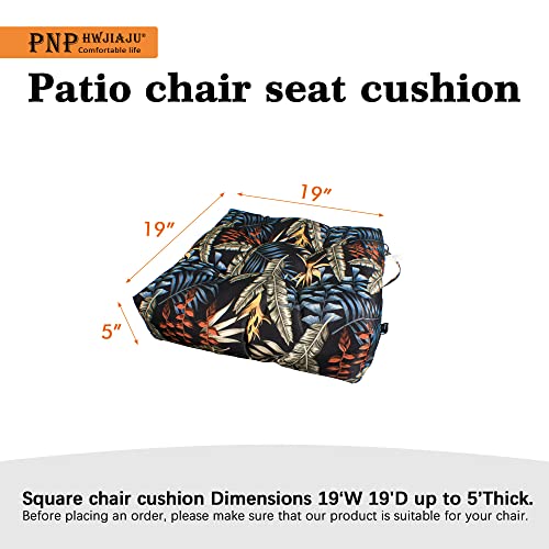 Pnp Hwjiaju Square Patio Seat Cushion Set Of 2, 19 X 19 X 5 Inch, Water-Resistant Patio Chair Cushion With Ties, Indoor/Outdoor Furniture Cushions (Feather And Pine, 2) #TOP5