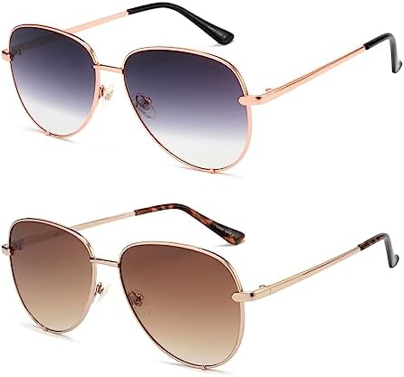 Retro Oversized Aviator Sunglasses for Women Men Trendy 2026, Y2K Big Aviator Sun Glasses UV400 Protection VF2232