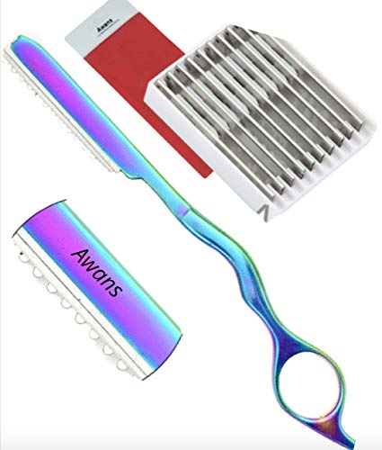 Hair Thinning Razor , Feather Styling, Hair Styling Razor, + 10 Spare Blades Hair Razors,Feather Cutting Razors,Hair texturing,Hair Layering,Hair Thinner ,Stainless Steel With Free Comb