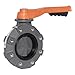 Hayward BYV11040A0ELI00 Series BYV Butterfly Valve, Lugged, Lever Operated, PVC Body, PVC Disc, EPDM Seals, 4" Size
