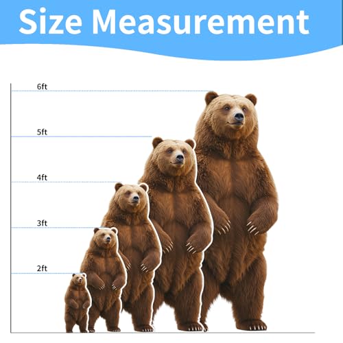 Image of Cardboard Cutout, Brown Bear, 2FT Life Size, 1 PC, Party Decor | Brown Bear Animal Standup Cardboard Cutout for Events, Birthday, Photos, Photo Booth, Party Decor, Home, Wedding