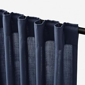Navy Linen Curtains 84 inch Length ...