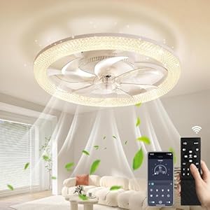 Papasbox LED Deckenventilator mit Beleuchtung 48cm