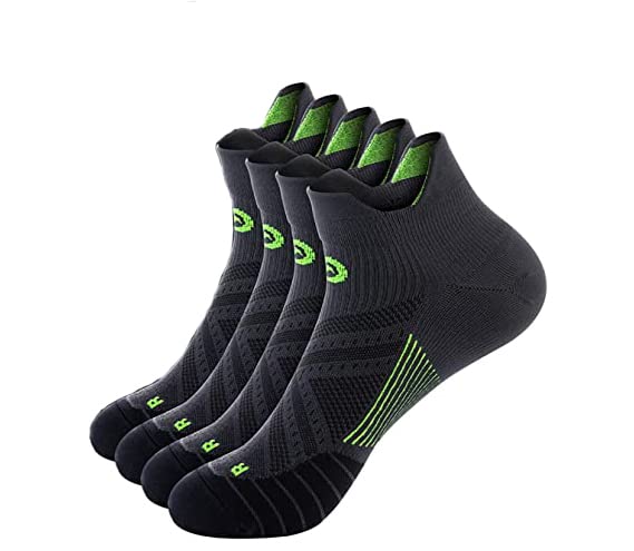 LBOYLOVEAnkle Compression Sock for Men and Women 2 Pairs, Low Cut Compression Running Sock with Ankle Support, Boat Socks Running Pressure Basketball, Breathable Travel Socks(Free Size)