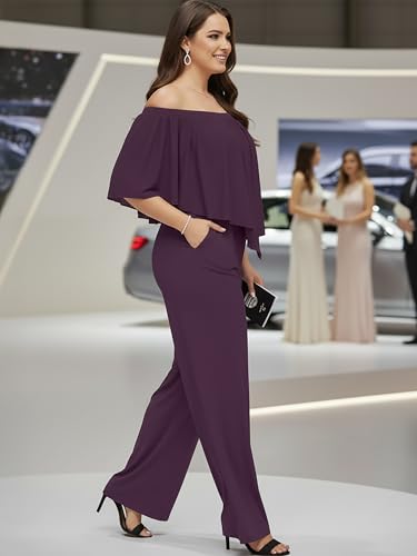 Image of KOH KOH Womens Long Pant Strapless Off Shoulder Pockets One Piece Jumpsuit