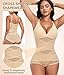 Imagen de Niwicee Body Moldeador Mujer Fajas Reductoras Shapewear Cruz de Malla Control de Abdomen Bodysuit Body Shaper Reductor Invisible Posparto con Almohadillas Extraíbles Bodysuit
