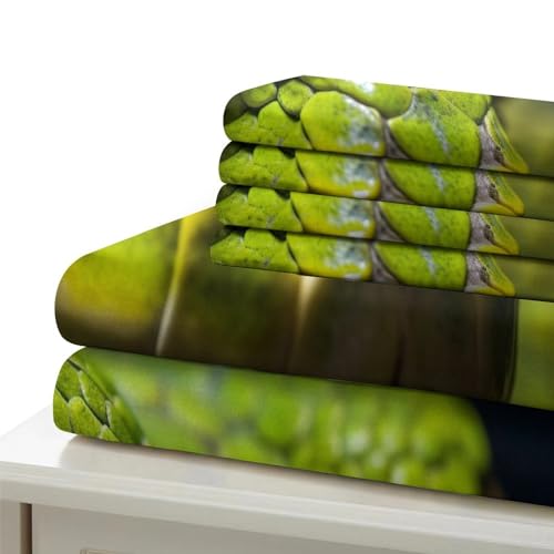 Housse de couette serpent parure de lit 3D animal imprimé microfibre 3 pièces 200x200cm - 7