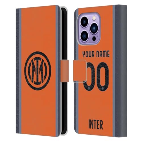 Coque iPhone 14 Pro Max Inter Milan étui portefeuille en cuir avec support vidéo et fentes cartes