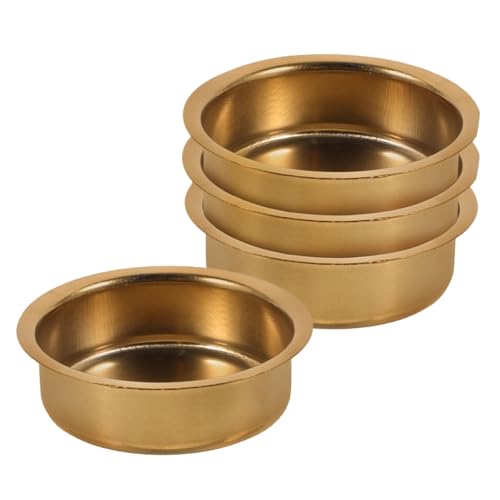SUPVOX Porta Incienso de Acero Inoxidable 4 Piezas, Bandeja para Quemador de Incienso Retro Estilo Medio Oriente, Soporte Decorativo Dorado 60x50x17 Mm sin Orificios para Hogar