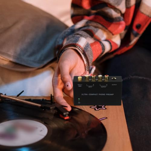 Preamplificador de tocadiscos estéreo negro Gadpiparty para audio de casa 6
