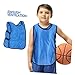 Veemoon Child's Breathable Training Vest 6 Pack Pinnies Blue for Boys and Girls Polyester Easy to Wear for Sports