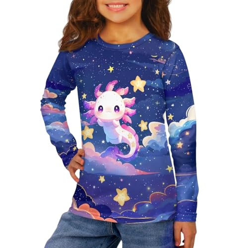 Girls Basic Tee Shirts Outdoor Long Sleeve Shirt Winter Clothes Size 3-16 Top Fall Clothes Gift for Holiday