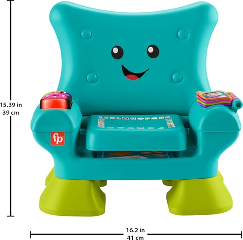 Image of Fisher-Price Toddler Learning Toy Laugh & Learn Smart Stages Chair with Music Lights & Activities for Infants Ages 1+ Years, Teal