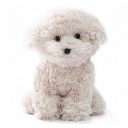 HOMEXYLYL Peluches Bichon Frise, Peluches para Perros Peluches Realistas para Perros Regalos De Cumpleaños De Navidad para Niños(35cm/13.8in)