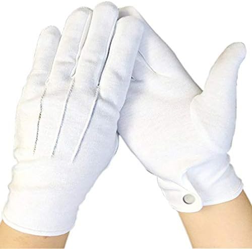 100% White Cotton Marching Gloves, Teens Police Formal Tuxedo Guard Parade Gloves - 4 Pair(8 Gloves) by Ulyris