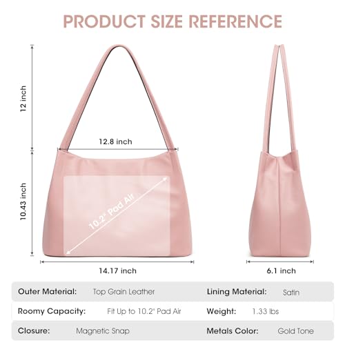 Image of Kattee Leather Tote Bags for Women, Casual Shoulder Hobo Purses and Handbags, Top Magnetic Snap Closure