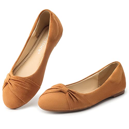 MUSSHOE Flat Shoes Women Round Toe Comfortable Slip On Women Flats with Bow
