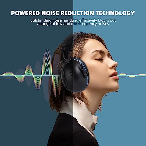 Noise Cancelling Ear muffs for Shooting Ear Protection, SNR 35dB Noise Reduction Headphones for Adult Kids Autism, Adjustable Sound proof Hearing Protection for Shooting Mowing Construction(Blue) - Image 3