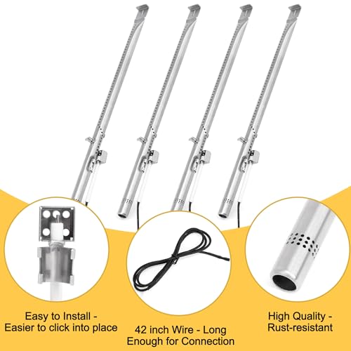 Image of Grill Replacement Parts for Charbroil Advantage 4 Burner 463344015, Cast Iron Grill Grates, Heat Plates Tents, Burners and Igniters for Char-Broil Advantage 463344015