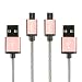 Produktbild CABBRIX Micro USB Ladekabel Rose Gold [2-Pack] 1,5m Lang [USB Schnellladekabel] Nylon 2,4A Sync Android Smartphones für Samsung Galaxy S7 S6 Edge S5 S4 HTC LG Sony Nexus Nokia Huawei Kindle Xbox PS4