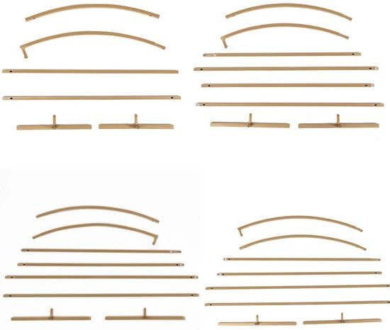 Miniatura 9 de TABLECLOTHSFACTORY - Juego de 4 soportes de metal dorado para telón de fondo de arco de boda, marco floral de media luna, 2.5 pies, 5 pies, 6.5 pies