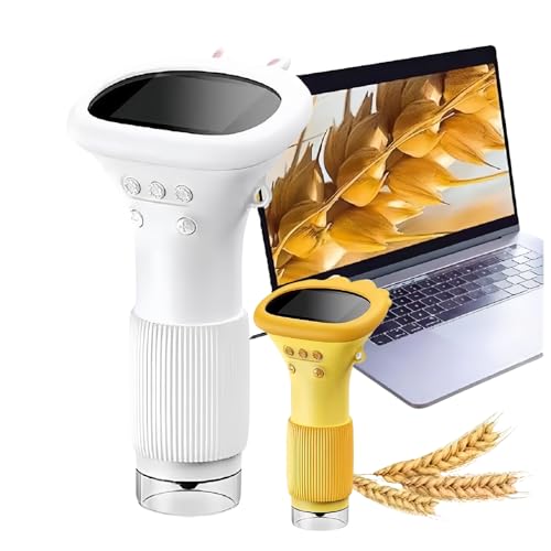 Image of 1000X Portable Digital Microscope, 2MP Macro Handheld Microscope 2.0 Inch IPS Color Screen with 8 LED Lights, Mini Microscope, One Click Photo & Video (White)
